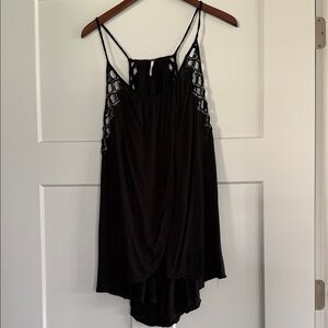 Free People Black beaded Tank Top